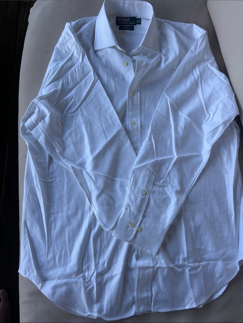 Polo by Ralph Lauren White Men's Long-Sleeve Dress Shirt